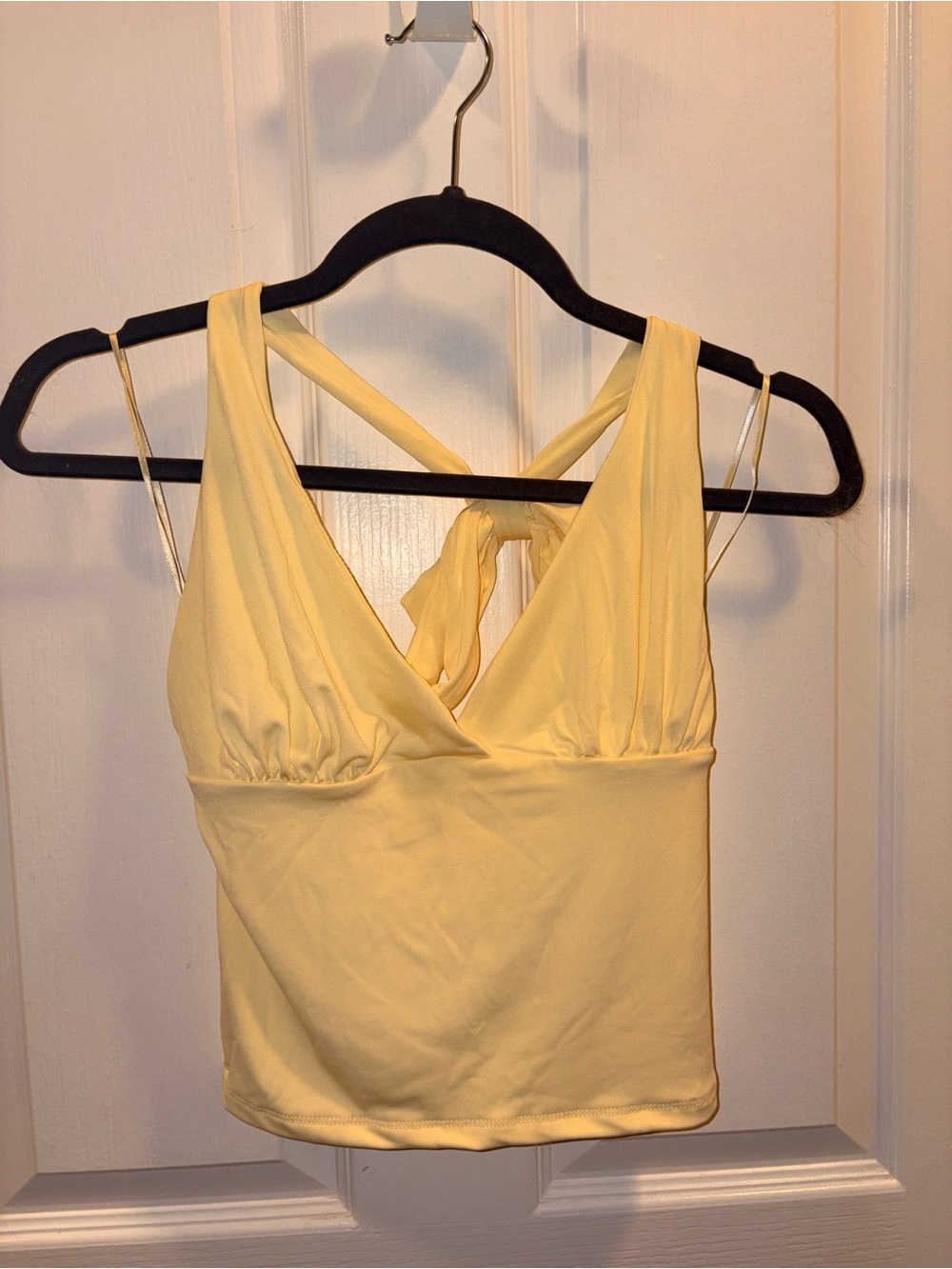 Urban Heritage Pale Yellow Halter Tank Top